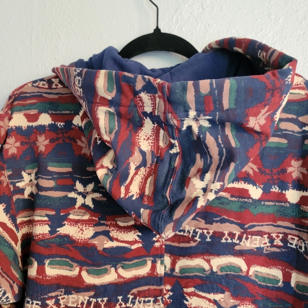 NWT Savage X Fenty Forever Savage Hooded Jumpsuit Red Cognac Cabin Print Size M - Picture 14 of 14